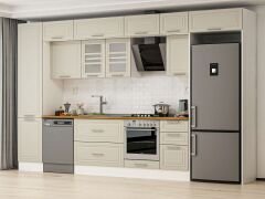 Alvinka 375X240 Cm Klasik Mebran Mutfak Dolabı Beyaz Beyaz Mbb-E80B50S45-3 Mebran | Kumtaşı - Suntalam