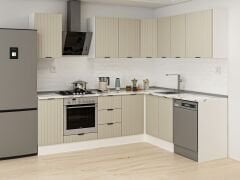 Alvinka 250-200X222 Cm Mbr_B Köşe Mutfak Dolabı Kumtaşı - Suntalam