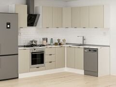 Alvinka 250-200X222 Cm Mbr_B Köşe Mutfak Dolabı Kumtaşı - Suntalam