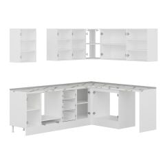 Alvinka 250-200X222 Cm Mbr_B Köşe Mutfak Dolabı Kumtaşı - Suntalam