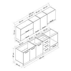 Minar 250 Cm Mutfak Dolabı Beyaz Dore 250-D8