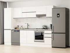 Alvinka 300X210 Cm High Gloss Mutfak Dolabı Mb-E90B50S40-1 High Gloss | Beyaz - Suntalam