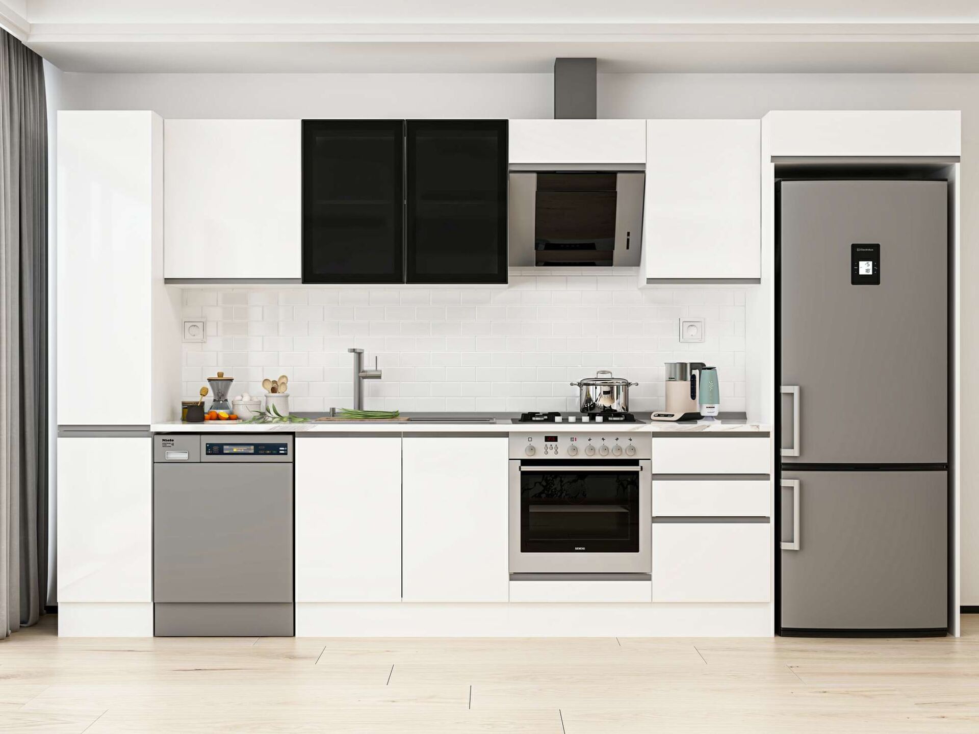 Alvinka 370X222 Cm High Gloss Mutfak Dolabı Mbb-E80B40S50-3