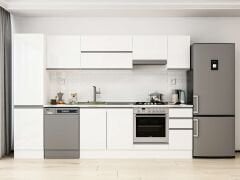 Alvinka 300X210 Cm High Gloss Mutfak Dolabı Mb-E90B50S40-1 High Gloss | Beyaz - Mdf