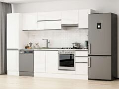 Alvinka 300X210 Cm High Gloss Mutfak Dolabı Mb-E90B50S40-1 High Gloss | Beyaz - Mdf