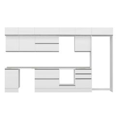 Alvinka 390X240 Cm High Gloss Mutfak Dolabı Mb-E80S50S60-2 High Gloss | Beyaz - Mdf