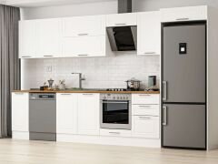 Alvinka 380X222 Cm Klasik Mebran Mutfak Dolabı Mb-E90S40S50-2 Mebran | Beyaz - Suntalam