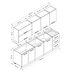 Minar 255 Cm Mutfak Dolabı Beyaz 255-B2