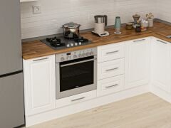 Alvinka 250-200X222 Cm Mbr_C Köşe Mutfak Dolabı Beyaz - Mdf