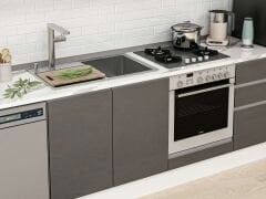 Alvinka 300X210 Cm High Gloss Mutfak Dolabı Mb-E90B50S40-1 High Gloss | Antrasit - Mdf