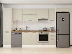 Alvinka 375X222 Cm Klasik Mebran Mutfak Dolabı Beyaz Beyaz Mbb-E90B45S40-1
