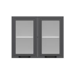 Alvinka Mutfak Modül Mbr_A Üst 2Dk1R 90-H72Cm Dolap Cam Beyaz Antrasit Suntalam