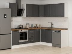 Alvinka 250-200X222 Cm Mbr_C Köşe Mutfak Dolabı Antrasit - Suntalam