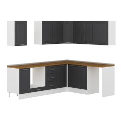 Alvinka 250-200X222 Cm Mbr_C Köşe Mutfak Dolabı Antrasit - Suntalam