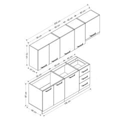Minar 255 Cm Mutfak Dolabı Beyaz 255-B4