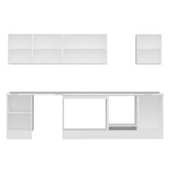 Alvinka 310X210 Cm Klasik Mebran Mutfak Dolabı M-E90S50S50-3 Mebran | Kumtaşı - Mdf