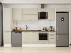 Alvinka 375X222 Cm Klasik Mebran Mutfak Dolabı Beyaz Beyaz Mbb-E90B45S40-2