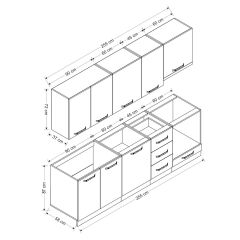 Minar 255 Cm Mutfak Dolabı Beyaz 255-B5