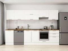 Alvinka 320X210 Cm Klasik Mebran Mutfak Dolabı M-E90S50S60-1 Mebran | Beyaz - Suntalam