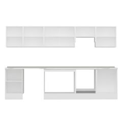 Alvinka 320X210 Cm Klasik Mebran Mutfak Dolabı M-E90S50S60-1 Mebran | Beyaz - Suntalam