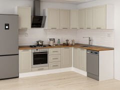 Alvinka 250-200X222 Cm Mbr_C Köşe Mutfak Dolabı Kumtaşı - Suntalam