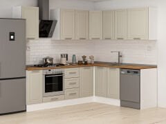 Alvinka 250-200X222 Cm Mbr_C Köşe Mutfak Dolabı Kumtaşı - Suntalam