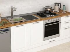 Alvinka 380X222 Cm Klasik Mebran Mutfak Dolabı Beyaz Beyaz Mbb-E90B45S45-1