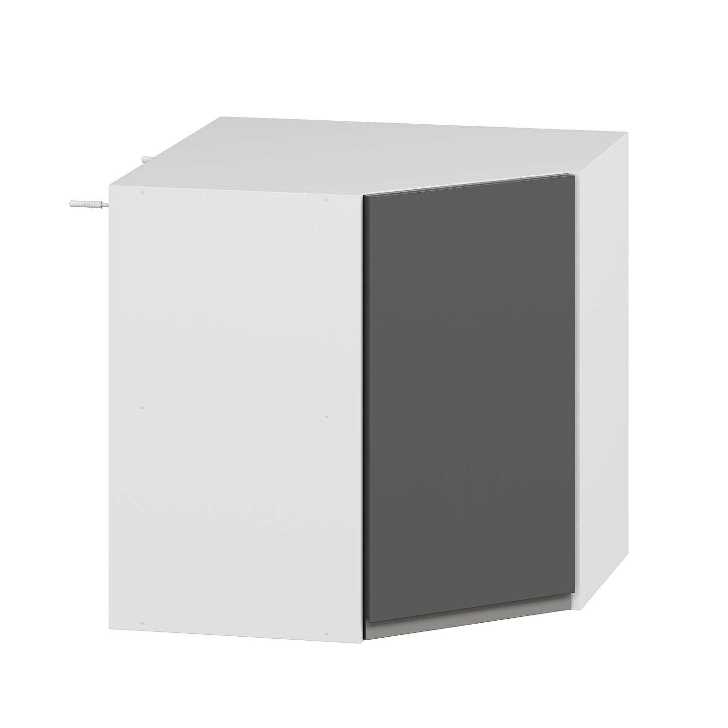 Alvinka Mutfak Modül Hg_J Üst 1Dk1R 60-H60Cm Köşe Dolap Beyaz Antrasit Suntalam