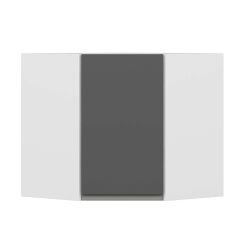 Alvinka Mutfak Modül Hg_J Üst 1Dk1R 60-H60Cm Köşe Dolap Beyaz Antrasit Mdf