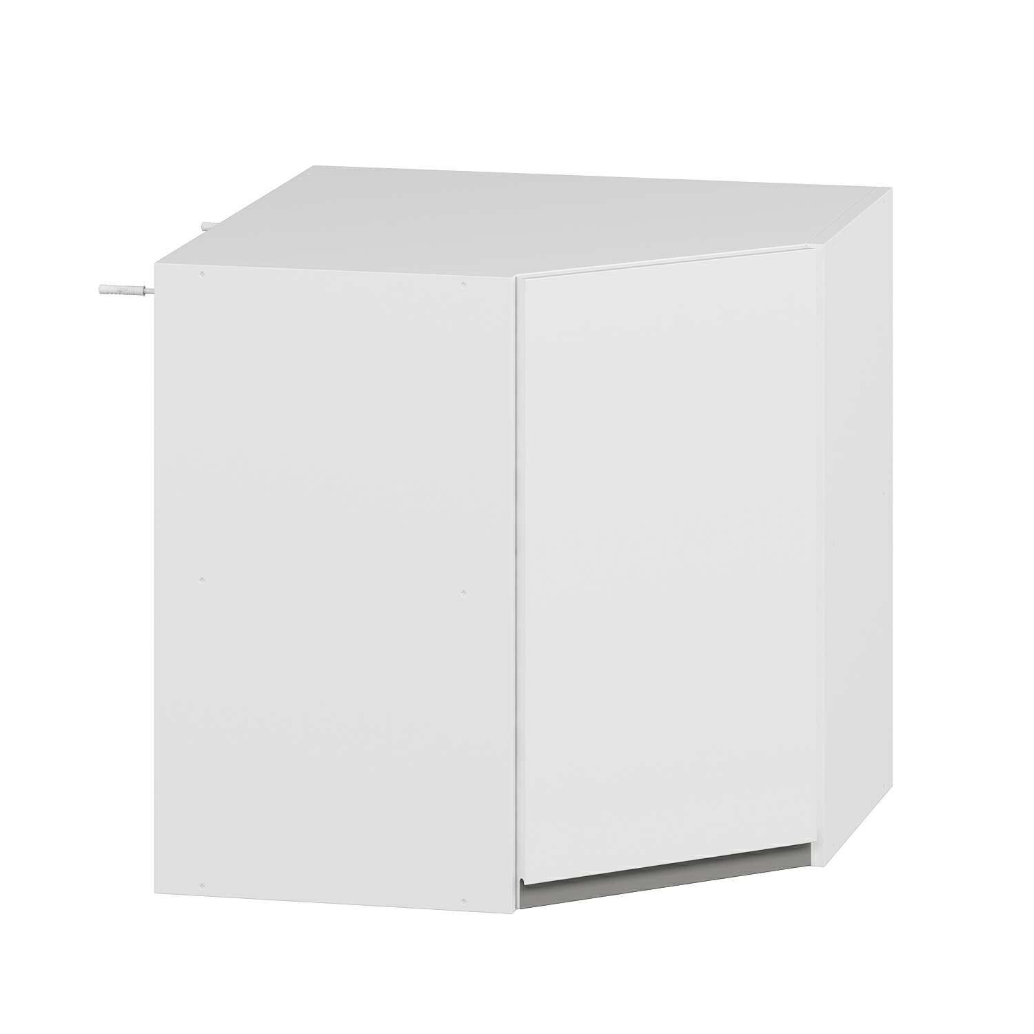 Alvinka Mutfak Modül Hg_J Üst 1Dk1R 60-H60Cm Köşe Dolap Beyaz Beyaz Mdf