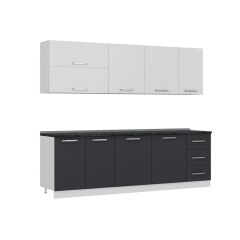 Minar 255 Cm Mutfak Dolabı Beyaz Antrasit 255-A2