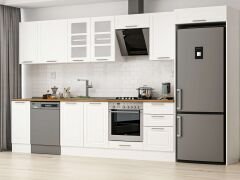 Alvinka 380X222 Cm Klasik Mebran Mutfak Dolabı Mb-E90S40S50-3 Mebran | Beyaz - Mdf