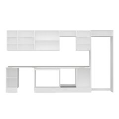 Alvinka 380X222 Cm Klasik Mebran Mutfak Dolabı Mb-E90S40S50-3 Mebran | Beyaz - Mdf