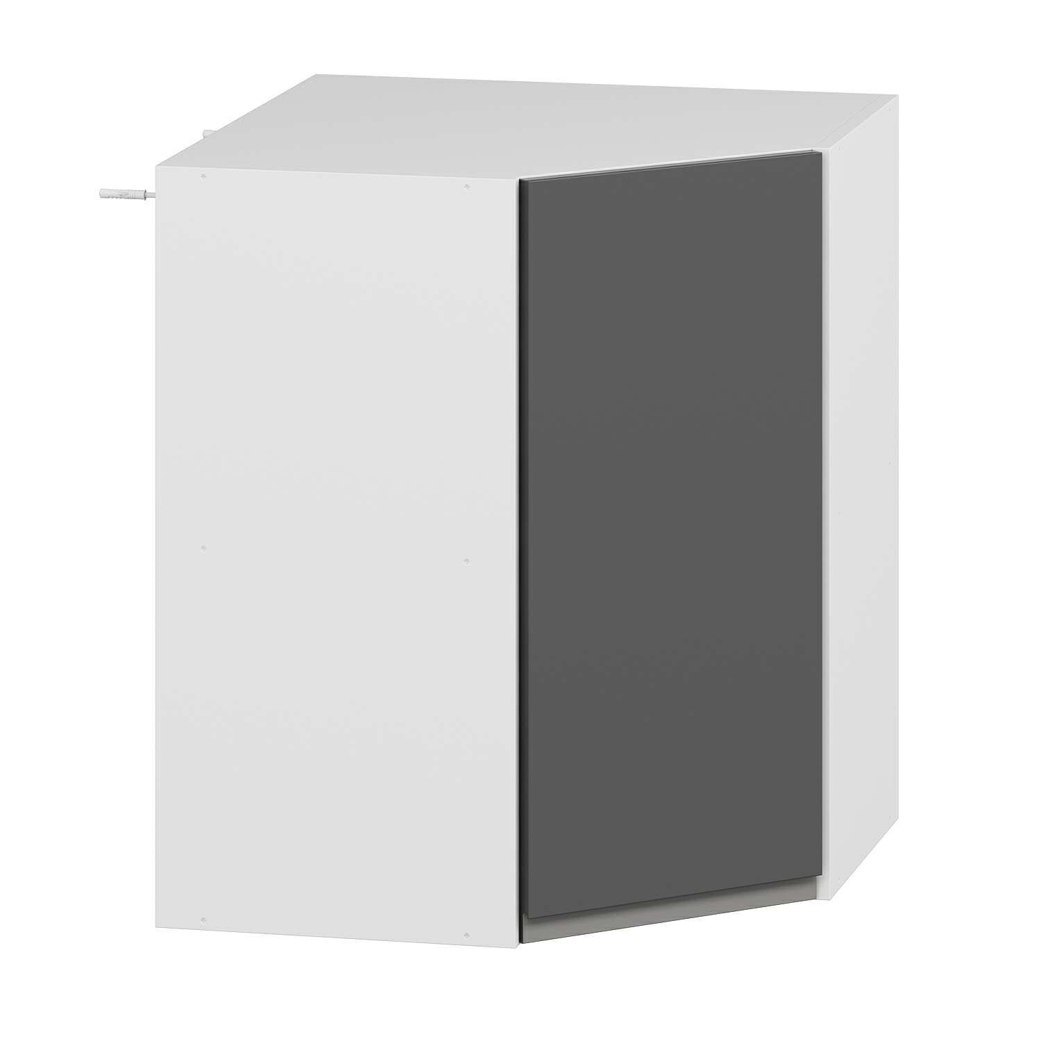 Alvinka Mutfak Modül Hg_J Üst 1Dk1R 60-H72Cm Köşe Dolap Beyaz Antrasit Suntalam