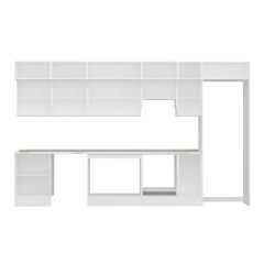 Alvinka 380X240 Cm High Gloss Mutfak Dolabı Mb-E80S60S40-1 High Gloss | Antrasit - Mdf