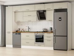 Alvinka 380X240 Cm Klasik Mebran Mutfak Dolabı Beyaz Beyaz Mbb-E80B50S50-2 Mebran | Kumtaşı - Suntalam