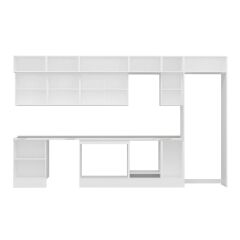 Alvinka 380X240 Cm High Gloss Mutfak Dolabı Mb-E80S60S40-2 High Gloss | Beyaz - Suntalam