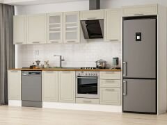 Alvinka 380X222 Cm Klasik Mebran Mutfak Dolabı Mb-E90S40S50-3 Mebran | Kumtaşı - Mdf