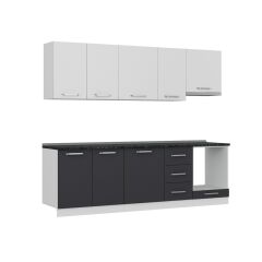 Minar 255 Cm Mutfak Dolabı Beyaz Antrasit 255-A5