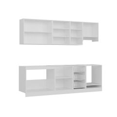 Minar 255 Cm Mutfak Dolabı Beyaz Antrasit 255-A5