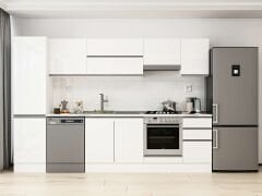 Alvinka 305X210 Cm High Gloss Mutfak Dolabı Mb-E90B50S45-1 High Gloss | Beyaz - Mdf