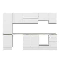 Alvinka 305X210 Cm High Gloss Mutfak Dolabı Mb-E90B50S45-1 High Gloss | Beyaz - Mdf