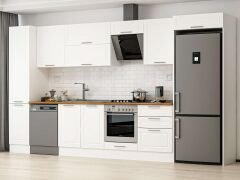Alvinka 395X222 Cm Klasik Mebran Mutfak Dolabı Beyaz Beyaz Mbb-E90B45S60-2