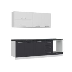 Minar 255 Cm Mutfak Dolabı Beyaz Antrasit 255-A6