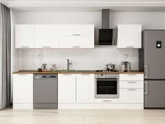 Alvinka 320X210 Cm Klasik Mebran Mutfak Dolabı M-E90S50S60-2 Mebran | Beyaz - Mdf