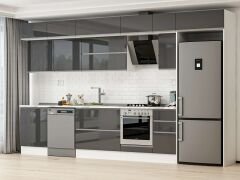 Alvinka 380X240 Cm High Gloss Mutfak Dolabı Mb-E80S60S40-2 High Gloss | Antrasit - Mdf