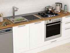Alvinka 380X222 Cm Klasik Mebran Mutfak Dolabı Beyaz Beyaz Mbb-E90B50S40-1