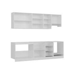 Minar 255 Cm Mutfak Dolabı Beyaz Antrasit 255-A8