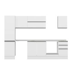 Alvinka 305X210 Cm High Gloss Mutfak Dolabı Mb-E90B50S45-2 High Gloss | Beyaz - Suntalam