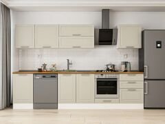 Alvinka 320X210 Cm Klasik Mebran Mutfak Dolabı M-E90S50S60-2 Mebran | Kumtaşı - Mdf